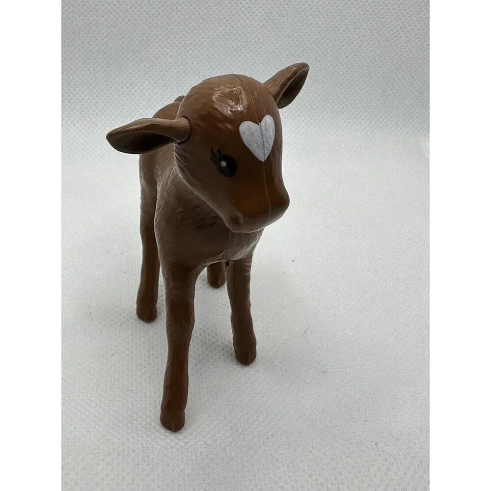 Barbie Sweet Orchard Farm Baby Cow Calf Brown White Replacement 2019‎ Mattel